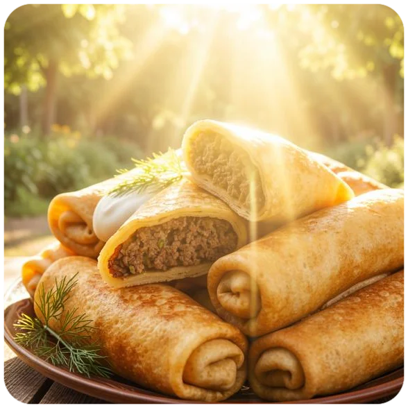 Блинчики с мясом — блюдо Вкусного Дома