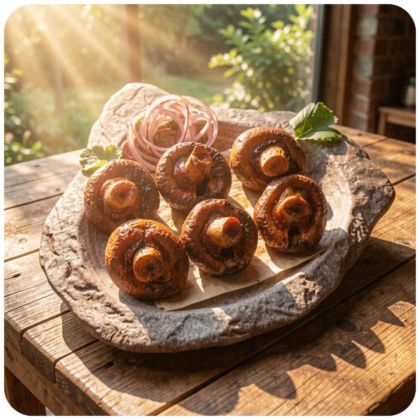 Грибы на мангале — блюдо Вкусного Дома