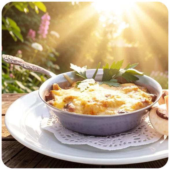 Жюльен с курицей и грибами — блюдо Вкусного Дома